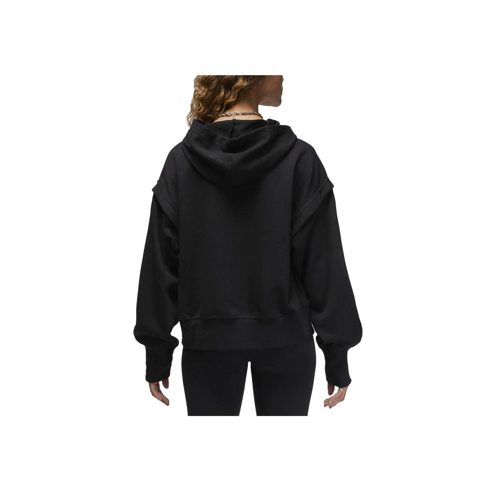 Jordan Solid Color Loose Hoodie Long Sleeve Women Tops Black FB4610-010