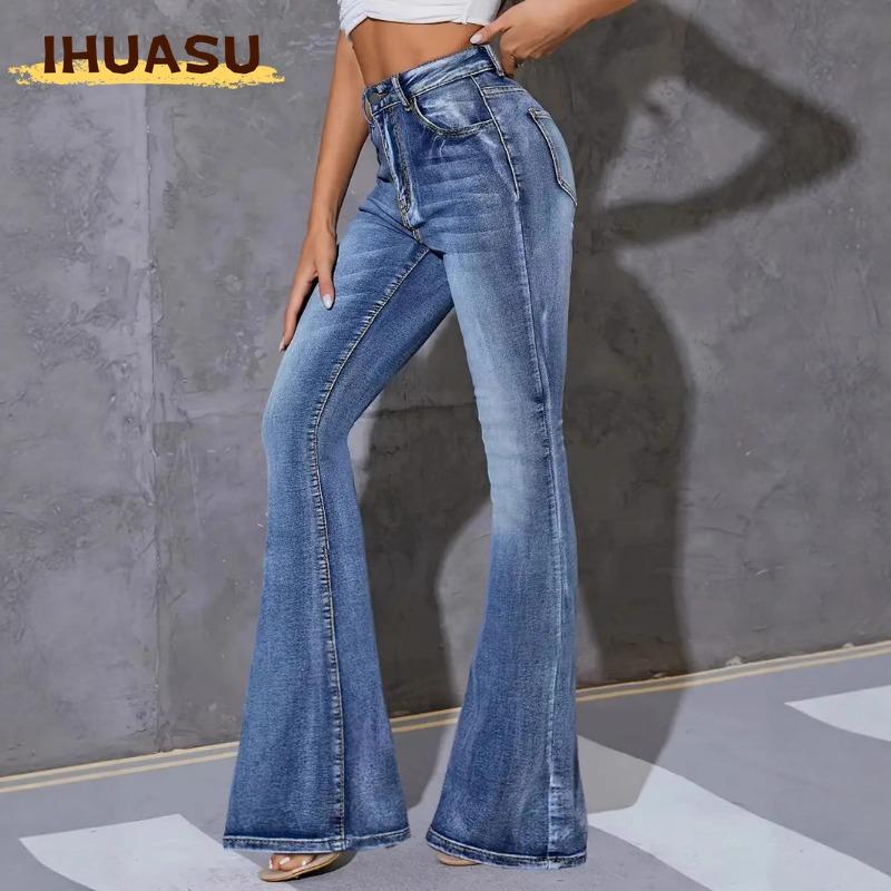 IHUASU Women's Fashion Casual Solid Color Print Pants & Capris