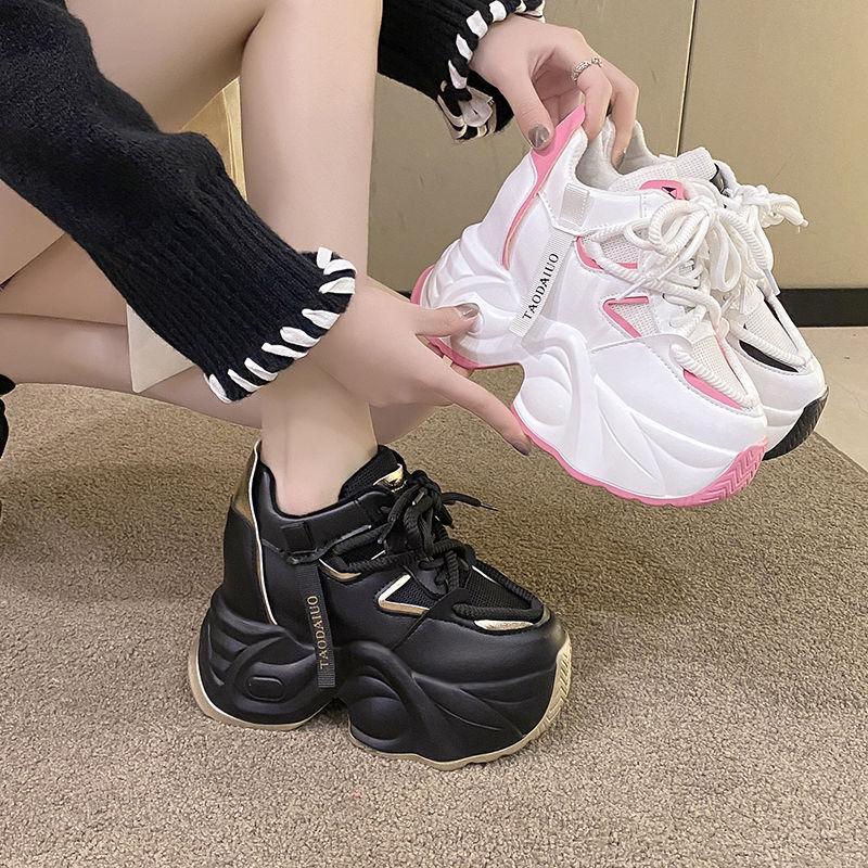 Season's new inner height-increasing women's shoes platform dad shoes women's versatile casual sports casual shoes