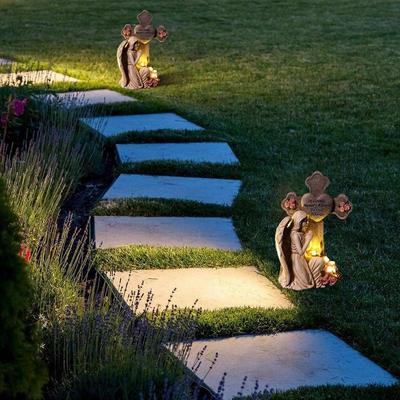 Gartenstatuen für den Außenbereich Engel Leuchtende Gartenengelstatue Sympathie Gedenkgrabdekorationen für Hof Terrasse Rasen