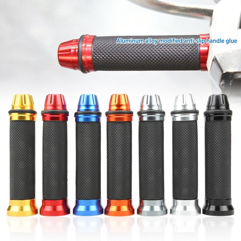1 Pair Motorcycle Grips Hand Rubber Anti-Slip Cycling Scooter Handlebar Grips Modified 22-24Mm Universal Rubber Handle Bar Grips