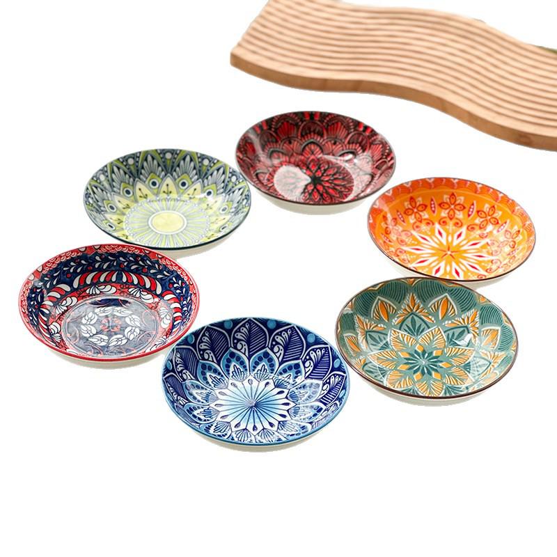 Bohemian 5-Inch Ceramic Underglaze Snack Plate - 2025 Model for Home Use