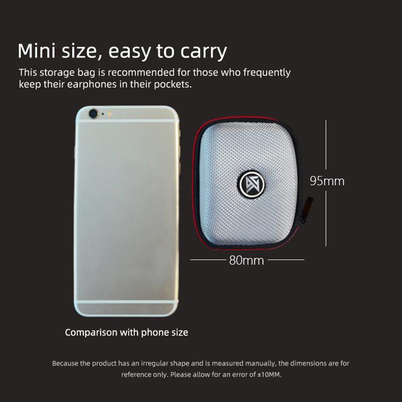 Borsa Porta Auricolari KZ Scatola Quadrata/Ovale per Cuffie Custodia per Auricolari da Viaggio Interno Esterno Accessori Con Cerniera