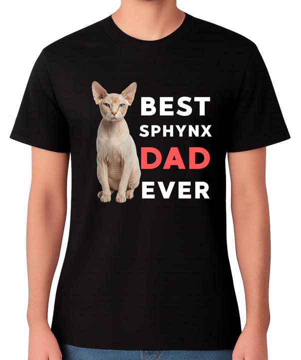 Best Sphynx Cat Dad Ever Funny Hairless Cat Lover T-Shirt Father Tee S
