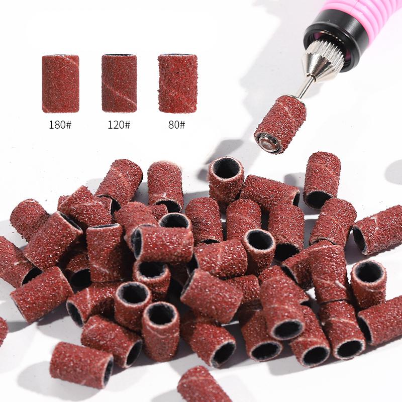 100PCS 80'' 120'' 180" Nail Art Sanding Band File for Electric Nail Drill Manicure Machine