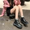 Women's Boots Chunky Hee Ladies Shoes Platform Bat Buckle Leather Booties Women Shoes Trend 2026 Sneakers Ankle Boots D451