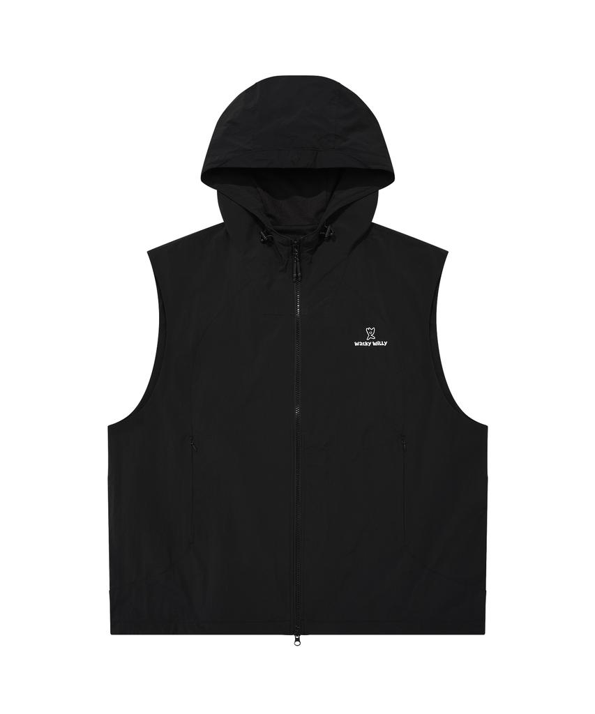 Wacky Willy Synthetic Fiber Hooded Vest Black