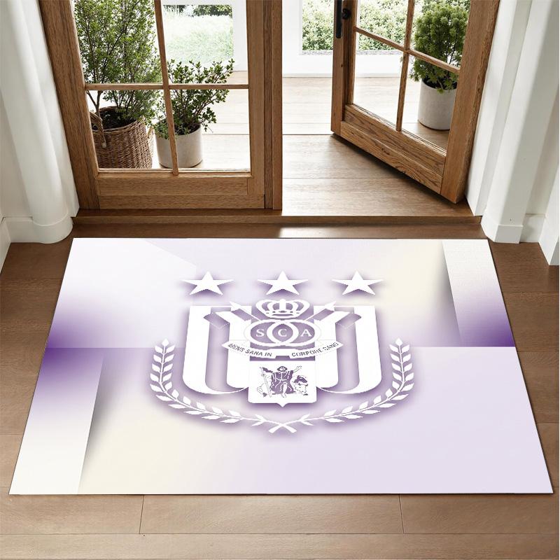 Anderlecht FC Design Crystal Velvet Rug Soft Decorative Mat for Bedroom Entrance