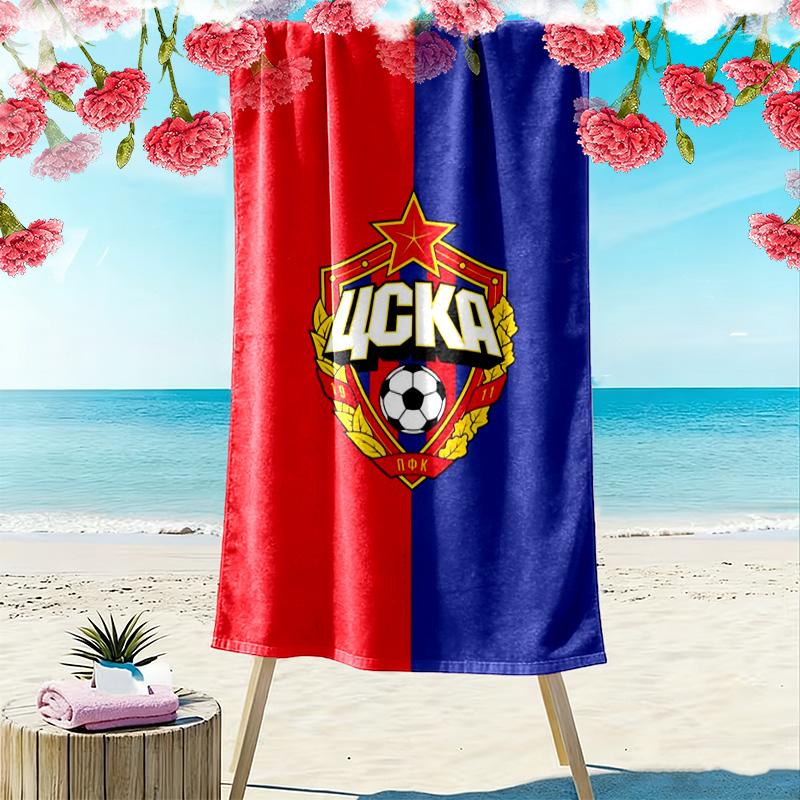 CSKA Moscow Print Beach Towel, Large Soft Quick Dry Towel for Beach Camping Swimming