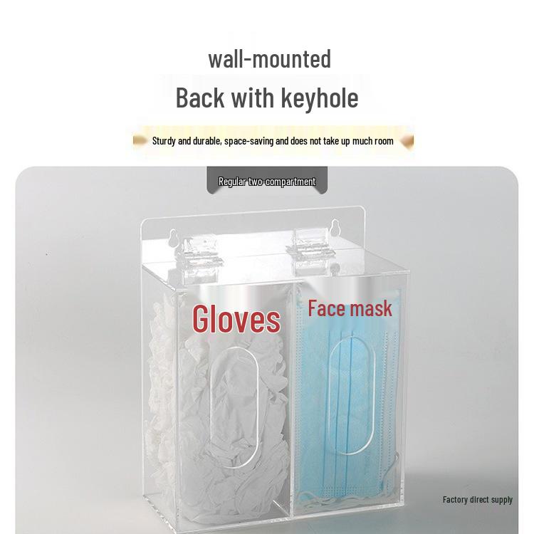 Punch-Free Wall-Mounted Acrylic Storage Box for Hats, Shoes, Gloves, and Masks
