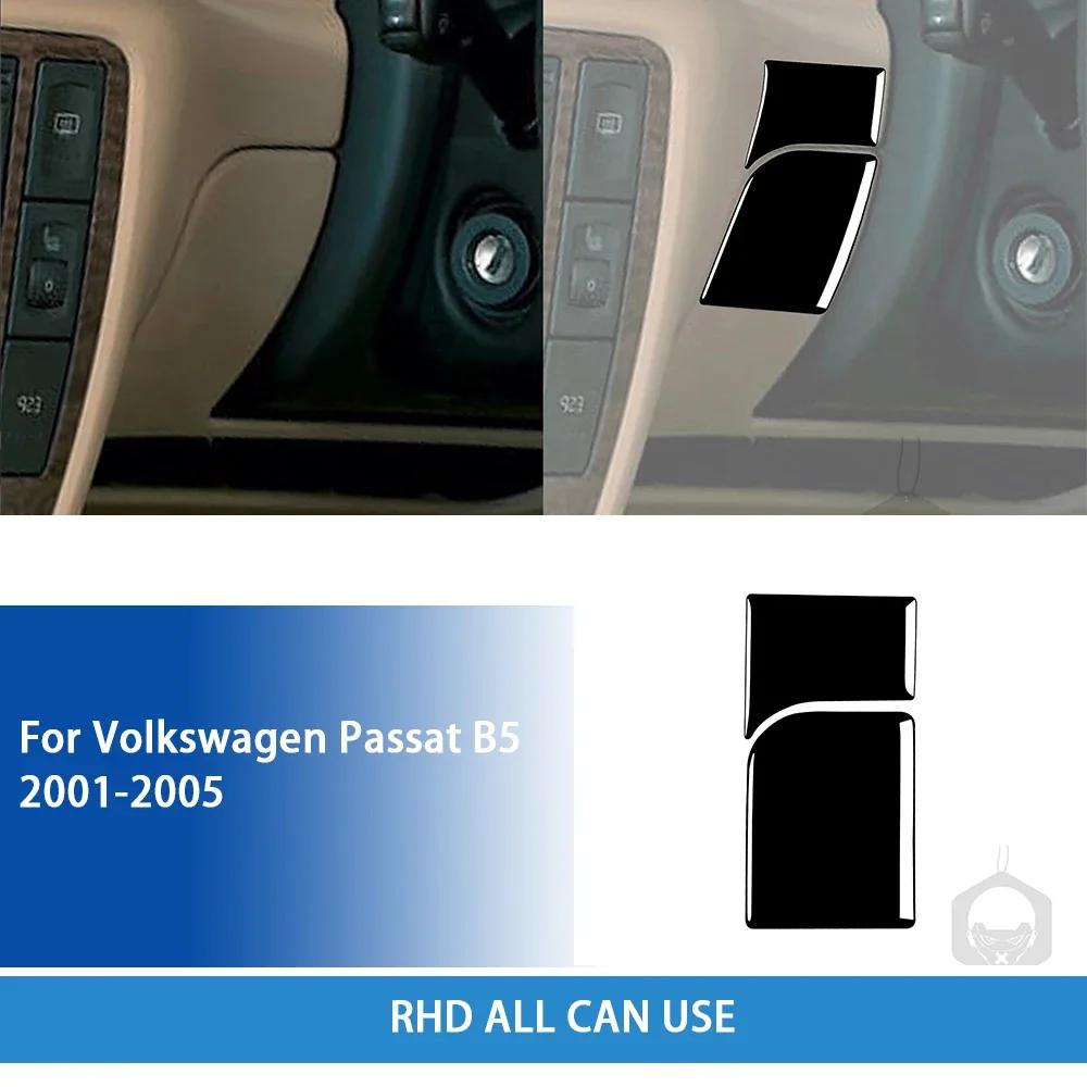 For Volkswagen Passat B5 2001-2005 Accessories Gloss Black Plastic Car Interior Lifting Gear Cupholder Panel Trim Sticker