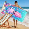 Cute Pink Squid Underwater Scene Patterned beach towel quick dry perfect for travel outdoor sports jogging the beach and swimming