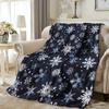 Soft Warm Flannel Vintage Watercolor Blue Snowflake Christmas Blanket For Nap Travel Office Holiday Gift For Classmates Friends