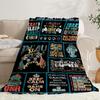 Retro Video Game Icons & Gamer Quote Print Art Blanket - Soft All-Season Multi-Purpose Throw for Sofa, Bed, Office & Gamers Gift