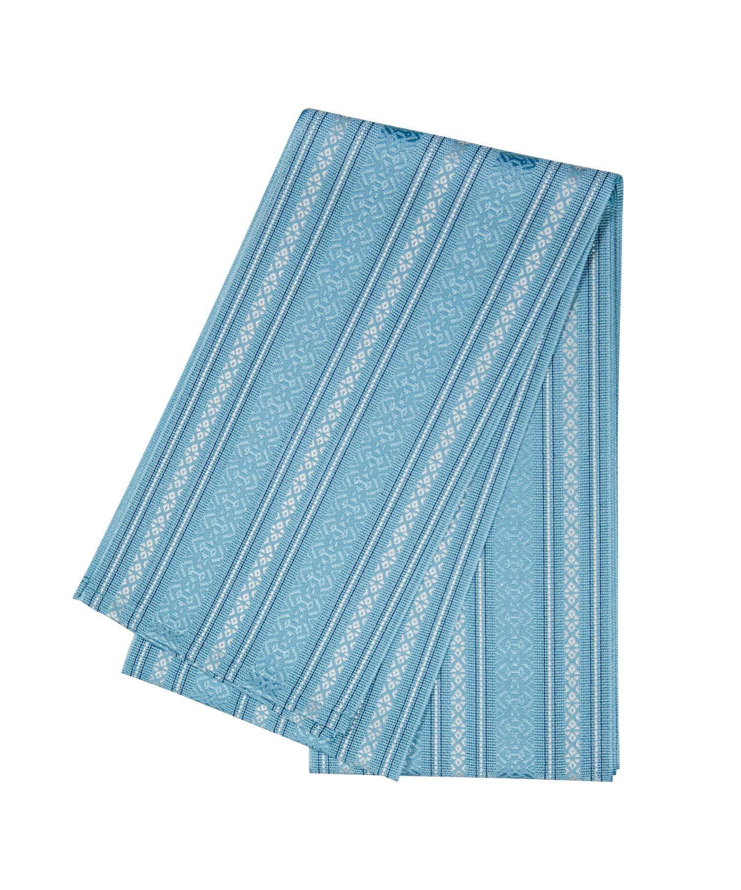 

[KYOETSU] [Kyoetsu] Obi (Kimono Sash), Half-width Obi, Sheer Fabric, Kenjo Pattern, 4-inch width, Made in Japan, Women s (PatternBlue)