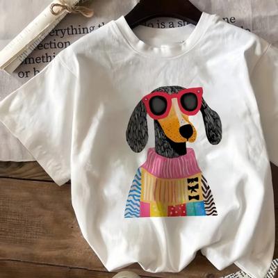 Camiseta De Manga Corta Con Estampadmoda Animados Para Mujer, Ropa Informal Versátil Para Uso Diario Y Al Aire Libre