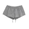 BM Sense Elastic Waist Retro Drawstring Plaid Shorts Women Summer Sexy Hot Pants Ins Style Casual Home Pants Leggings