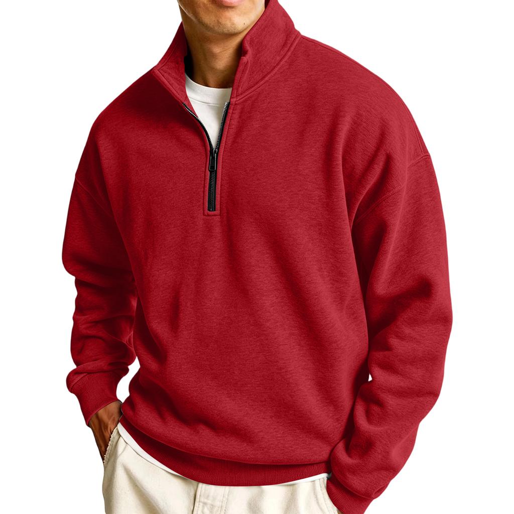 Men's Pullover with Collar Long Sleeve Casual Sweatshirt