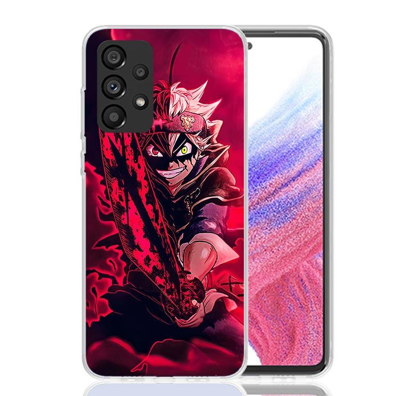 

Black C-Clovers Anime Phone Case For Samsung Galaxy A52 A32 A22 A12 A02S A50S A30S A51 A31 AA71 Note 20 Ultra 10 S10 Plus Galaxy Samsung Note 10