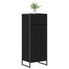 Bathroom Cabinet with Door Black Oak Effect 40 x 30 x 100 cm
