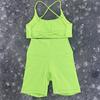 JYL Summer Shorts Set Soft Naked Tight Shorts Cross Back Yoga Set