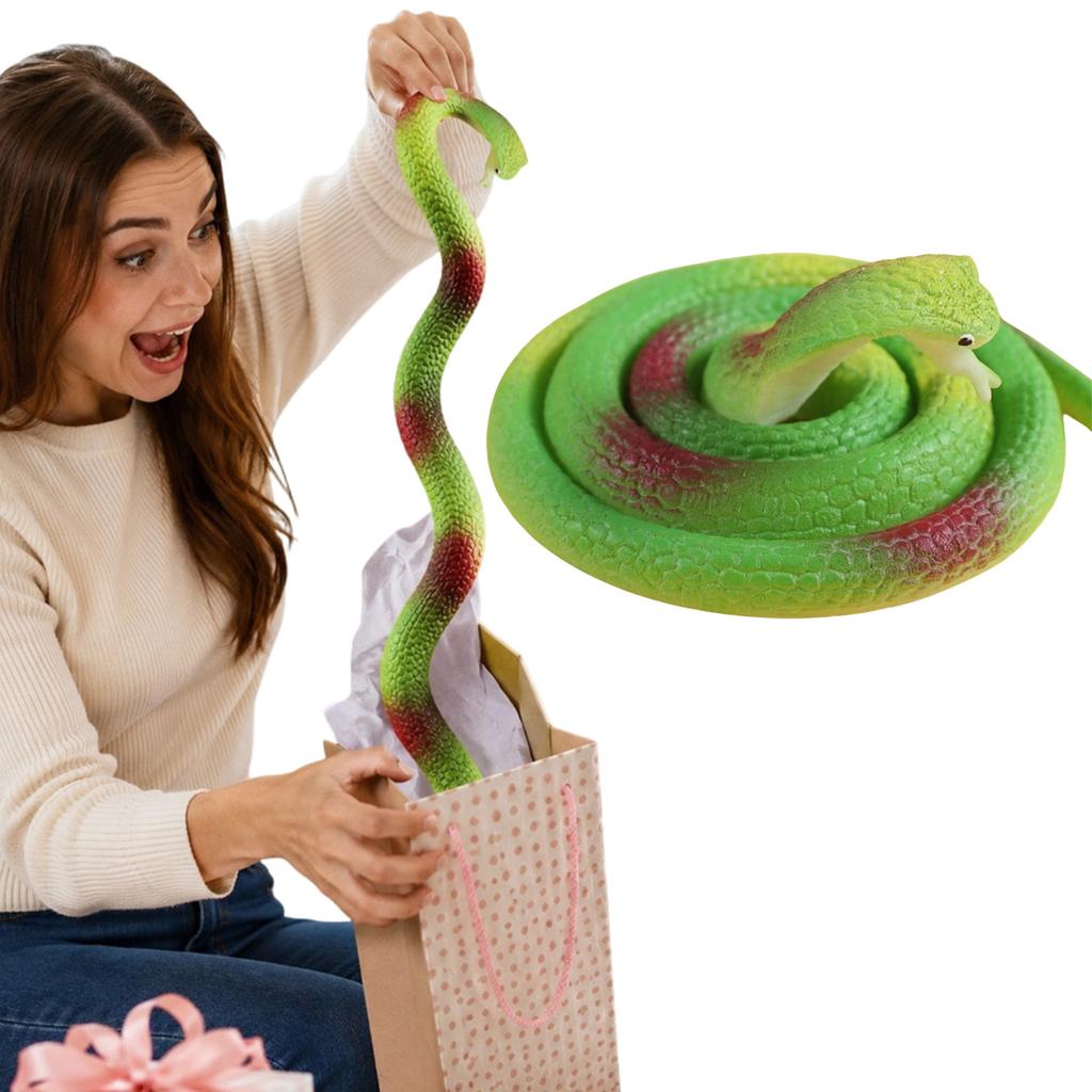 Fake Snake Toy - Realistic Rubber Snake for Halloween Jokes Party Favors