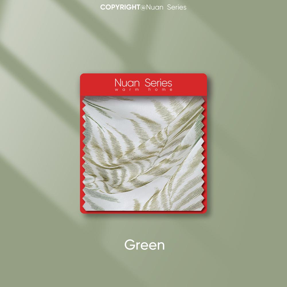 

1 шт. серия Nuan с весенним принтом и рюшами по краям, легкая и тонкая занавеска для декора небольшого окна 70x42 см W70cm x L42cm зелёный