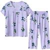 Women's Plus Size Summer Cotton Pajama Set for Middle-Aged & Elderly - Short-Sleeved Homewear Suitable for Outdoor Wear