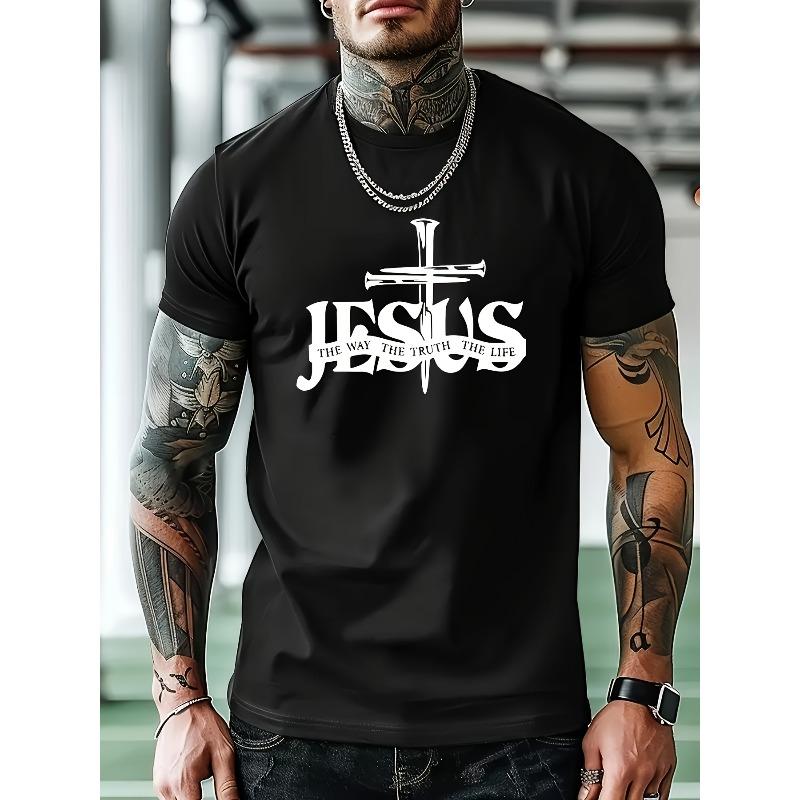 

European sizes Men s Casual Sports T-shirt, Graphic Print T-shirt, Casual Short-sleeve Round-neck T-shirt, Summer Outdoor Men s Clothing 4XL чорний