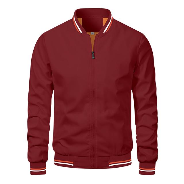 Mode Höstjackor för Män Enfärgad Casual Baseball Herrjacka
