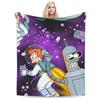 Futuramas Cartoon Comic Super Warm Blanket  Boy Girl Plush Throw Blanket Fluffy Couch Chair Flannel Bedspread Sofa Bed Cover