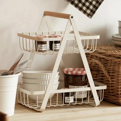 Fruit Basket Living Room Storage Kitchen Storage Basket Storage Tier Shelves Multi Layer Hollow Grids Kitchen Organizer