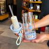 with Filter and Straw Tea-Water Separator Cup Plastic Flower Tea Cup Cute Drinking Cup  Girls