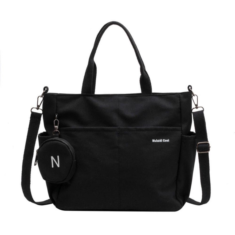 

Waterproof Oxford Tote Bag Wear Resistant Shoulder Bag Simple Women Handbag Beach чёрный