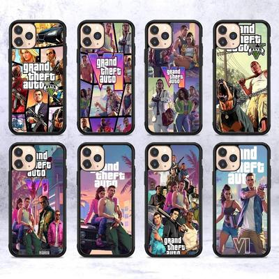 D-Decor T-Roubo A-Automóvel G-GTA Videogame PC+TPU À Prova de Choque Capa Protetora Para Celular Para IPhone17 14 15 16 Pro Max 13 12 11 17 Air