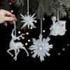3D Christmas Tree Pendant Glitter Xmas Tree Pendant Snowflake Hanging Pendant  Holiday Season
