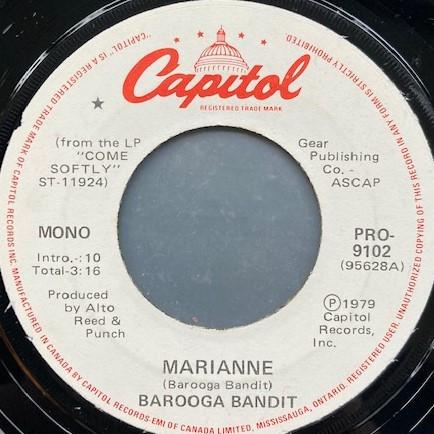 

7inch Record BAROOGA BANDIT Marianne PRO9102 Capitol Records 1979 Canada Rock Used