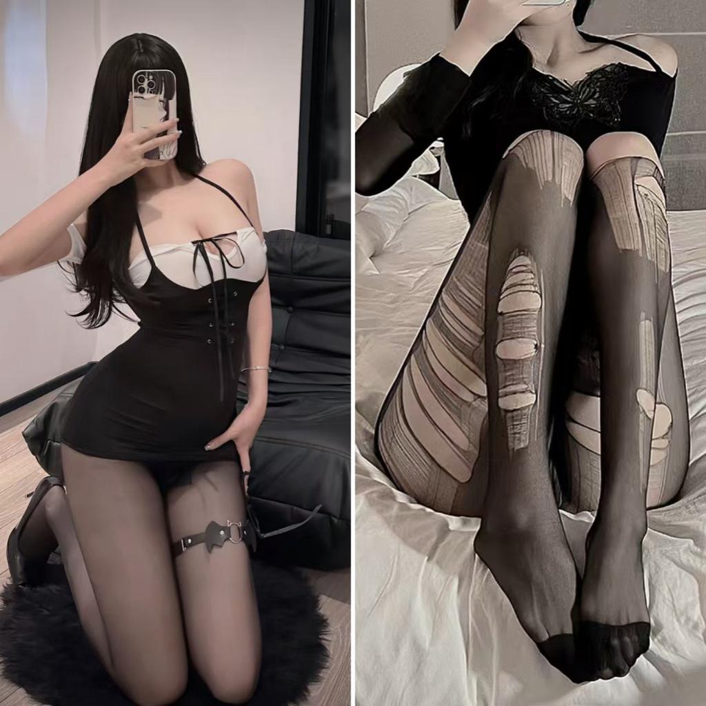 Sex Female Sexy Pure Desire Suspender Strap Hollow Bed Free Secretary Uniform Temptation One-piece Hip Skirt
