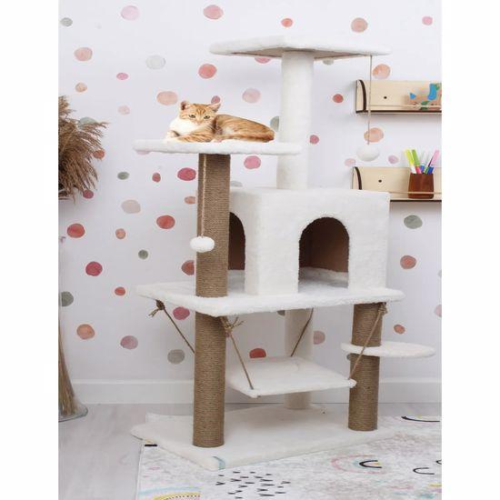 

Игровой домик для кошек Lux Cat с качелями белого цвета