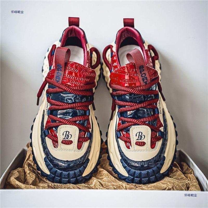 European Station Dad Shoes 2025 Spring Fashion Internet Celebrity Lacquer Lightweight Trendy Shoes Sports Heightening Casual Shoes