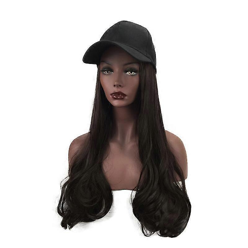 Charming Women Lady Long Curly Synthetic Wig Hairpiece Hair Extension with Hat