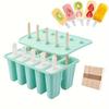 50 Stück Eisstiele enthalten Premium BPA-freies Silikon Eisformen Set 10 Stück Großes Fassungsvermögen Eis am Stiel Maker Set für selbstgemachtes Eis