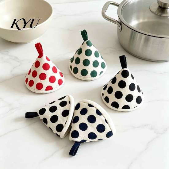 Anti Scald Insulation Mitts Triangular Pot Lid Handle Cover, Heat Resistant Hot Cookware Kitchen Covers Anti-Scald Mitts, Cotton Knob Grabber Holders,