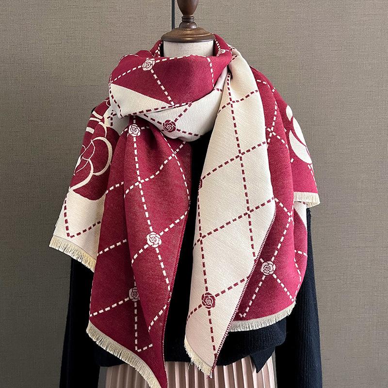 Fashion Winter Warm Cashmere Shawl Scarf for Women Design Neckerchief Pashmina Head Scarves Wrap Femal Poncho Echarpe Bandana