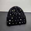 New Autumn And Winter Heavy-Duty Pearl Wool Hat Pearl Fashion Knitted Hat Warm Ear Protection