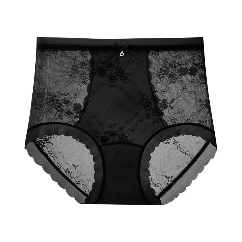 Lady Spring Lace 10A Antibacterial Extended Pure Cotton Crotch Non Trace Abdominal High Waist Triangle Briefs