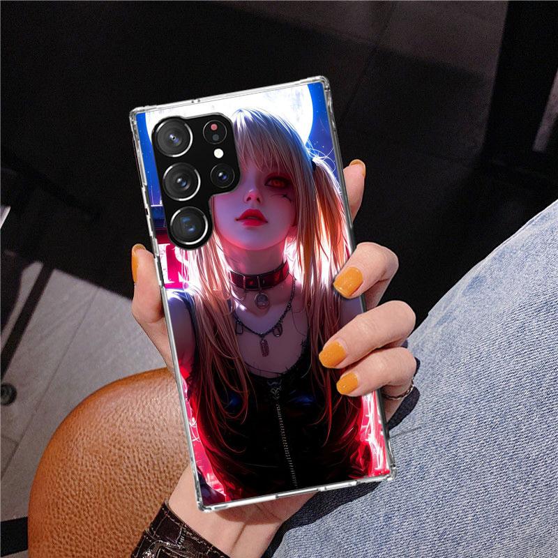 

N-Note D-Death MisaMisa Phone Case For Samsung Galaxy S24 S25 Edge S26 Ultra S23 S22 S21 Plus S20 FE + Personalized Print Cover Samsung S23 Ultra