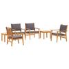 Garden Sofa Set 6 Pcs Brown Solid Acacia Wood