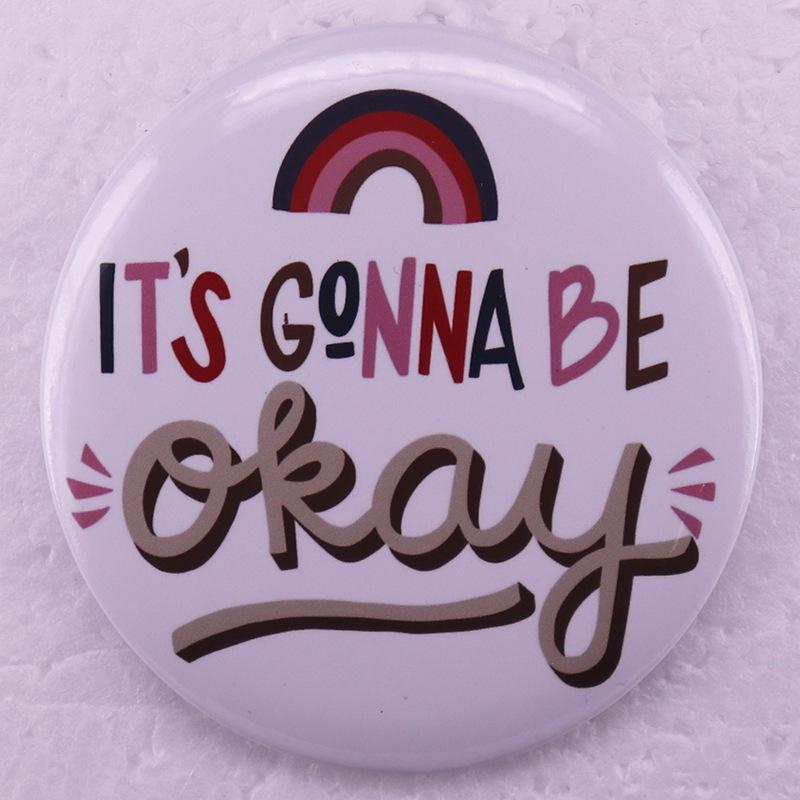 Stay Positive Tinplate Badge Pin