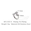 European & American Titanium Steel Heart Hollow Double-Headed Versatile Open Ring, 18K Gold Plated